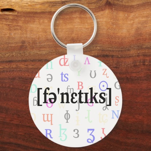 Phonetik in IPA. Schwarz Schlüsselanhänger (Vorderseite)