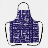 Phonetisch Alphabet Print Blue und White Schürze (Vorderseite)