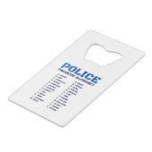 Phonetische A bis Z Alphabet für Polizeibeamte Geldbeutel Flaschenöffner (Rückseite Schrägansicht)