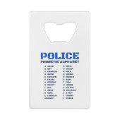 Phonetische A bis Z Alphabet für Polizeibeamte Geldbeutel Flaschenöffner (Rückseite)