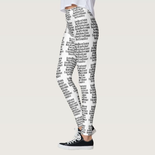 PHONETISCHE ALPHABET/CODE-WORTE LEGGINGS (Links)