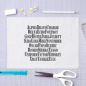 PHONETISCHE ALPHABET/CODE-WORTE SEIDENPAPIER (Handwerk)