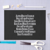 PHONETISCHE ALPHABET/CODE-WORTE SEIDENPAPIER (Handwerk)