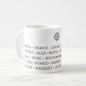 Phonetische Alphabet-Tasse Kaffeetasse (Vorderseite Links)