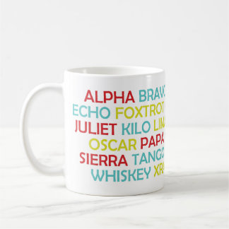 Phonetische Alphabet-Tasse Kaffeetasse