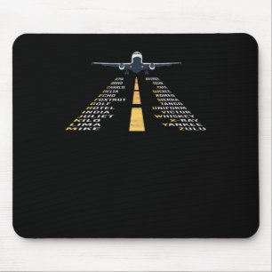 Phonetische Aphabet Pilot Cadet Flugzeuggeschenk Mousepad
