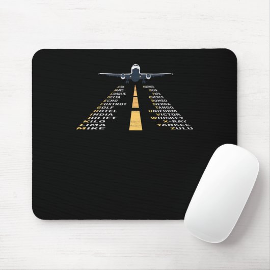 Phonetische Aphabet Pilot Kaddet Flugzeug Geschenk Mousepad (Mit Mouse)