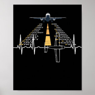 Phonetische Aphabet Pilot Kaddet Flugzeug Geschenk Poster