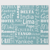 Phonetisches Alphabet Blau-Weiß-Muster Geschenkpapier (Flach)