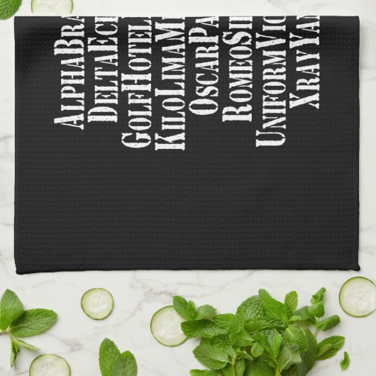 PHONETISCHES ALPHABET / CODEWORTE GESCHIRRTUCH (Gefaltet)