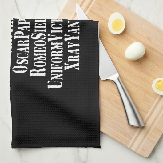 PHONETISCHES ALPHABET / CODEWORTE GESCHIRRTUCH (Viertel Falte)