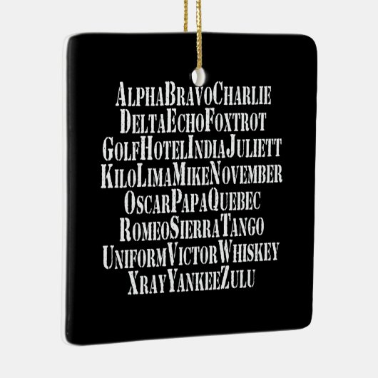 PHONETISCHES ALPHABET / CODEWORTE KERAMIKORNAMENT (Rechts)