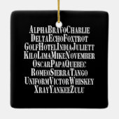 PHONETISCHES ALPHABET / CODEWORTE KERAMIKORNAMENT (Rückseite)