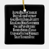 PHONETISCHES ALPHABET / CODEWORTE KERAMIKORNAMENT (Vorderseite)