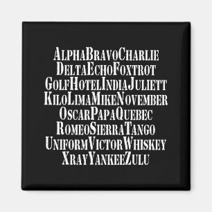 PHONETISCHES ALPHABET / CODEWORTE MAGNET
