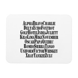 PHONETISCHES ALPHABET / CODEWORTE MAGNET