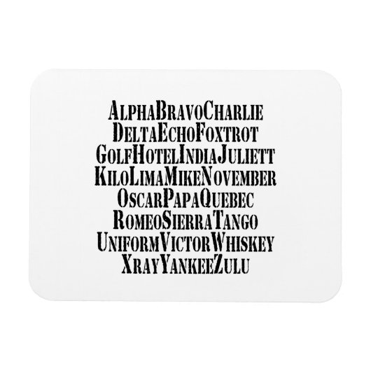 PHONETISCHES ALPHABET / CODEWORTE MAGNET (Horizontal)