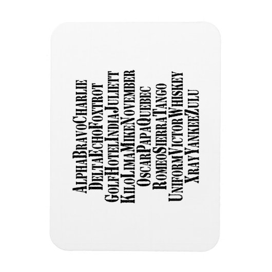 PHONETISCHES ALPHABET / CODEWORTE MAGNET (Vertikal)