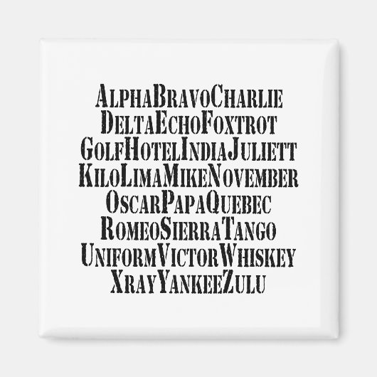 PHONETISCHES ALPHABET / CODEWORTE MAGNET (Vorne)