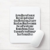 PHONETISCHES ALPHABET / CODEWORTE MOUSEPAD (Mit Mouse)