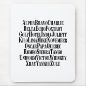 PHONETISCHES ALPHABET / CODEWORTE MOUSEPAD (Vorne)
