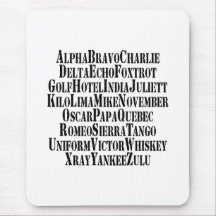 PHONETISCHES ALPHABET / CODEWORTE MOUSEPAD