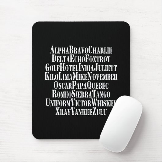 PHONETISCHES ALPHABET / CODEWORTE MOUSEPAD (Mit Mouse)