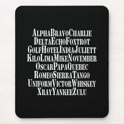 PHONETISCHES ALPHABET / CODEWORTE MOUSEPAD (Vorne)