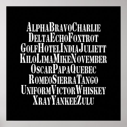 PHONETISCHES ALPHABET / CODEWORTE POSTER (Vorne)