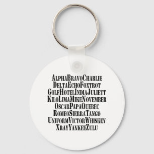 PHONETISCHES ALPHABET / CODEWORTE SCHLÜSSELANHÄNGER