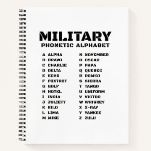 Phonetisches Alphabet für das Militär – College-Li Notizblock