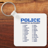 Phonetisches Alphabet für Polizeibeamte Schlüsselanhänger (Vorderseite)