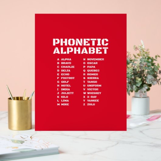 Phonetisches Alphabet in Kanada Acrylschild (Hochzeit)
