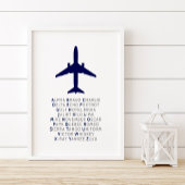 Phonetisches Alphabet, Kunst der Luftfahrt, Pilote Poster