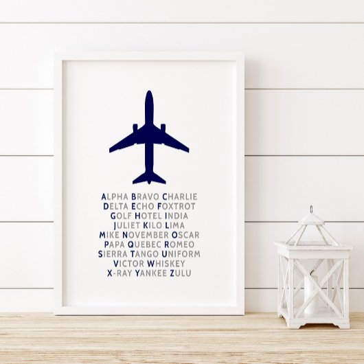 Phonetisches Alphabet, Kunst der Luftfahrt, Pilote Poster