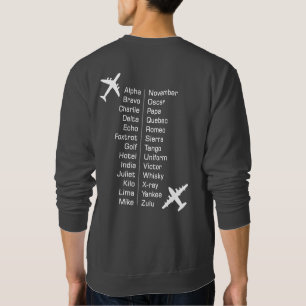 Phonetisches Alphabet mit Flugzeugen Sweatshirt