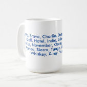 Phonetisches Alphabet "NATO", Alfa bis Zulu Kaffeetasse (Vorderseite Links)