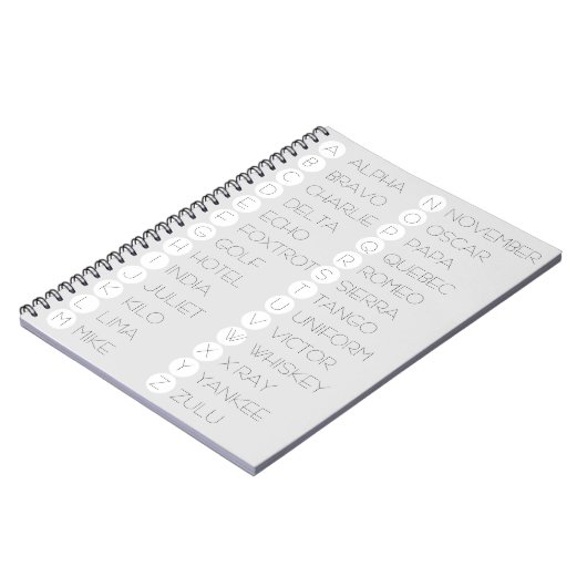 Phonetisches Alphabet-Notebook Notizblock (Linke Seite)