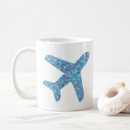 Phonetisches Alphabet "Pilot" Flugzeug Kaffeetasse (Mit Donut)