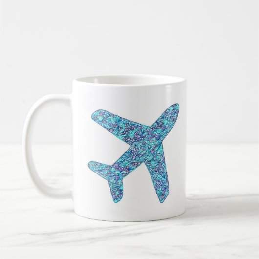 Phonetisches Alphabet "Pilot" Flugzeug  Kaffeetasse (Links)