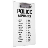 Phonetisches Alphabet Polizei Klemmbrett (Rechts)