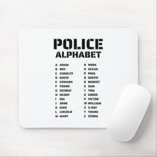 Phonetisches Alphabet Polizei Mousepad