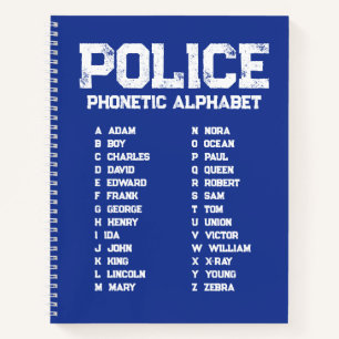Phonetisches Alphabet Polizei Notizbuch