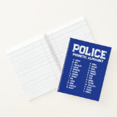 Phonetisches Alphabet Polizei Notizbuch Adam-Zebra (Innenseite)