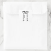 Phonetisches Alphabet Polizei Quadratischer Aufkleber (Tasche)