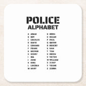 Phonetisches Alphabet Polizei Rechteckiger Pappuntersetzer (Vorderseite)