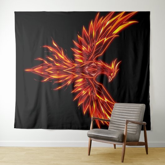 „Phönix – Aus der Asche geboren“ Wandteppich (Beispiel (Horizontal))