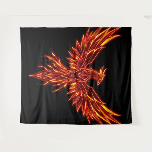 „Phönix – Aus der Asche geboren“ Wandteppich (Vorderseite (Horizontal))