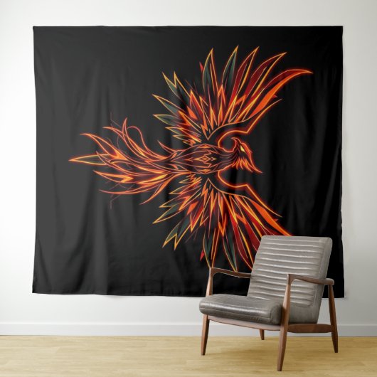 „Phönix – Aus der Asche geboren“ Wandteppich (Beispiel (Horizontal))