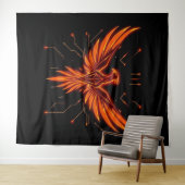 „Phönix – Aus der Asche geboren“ Wandteppich (Beispiel (Horizontal))